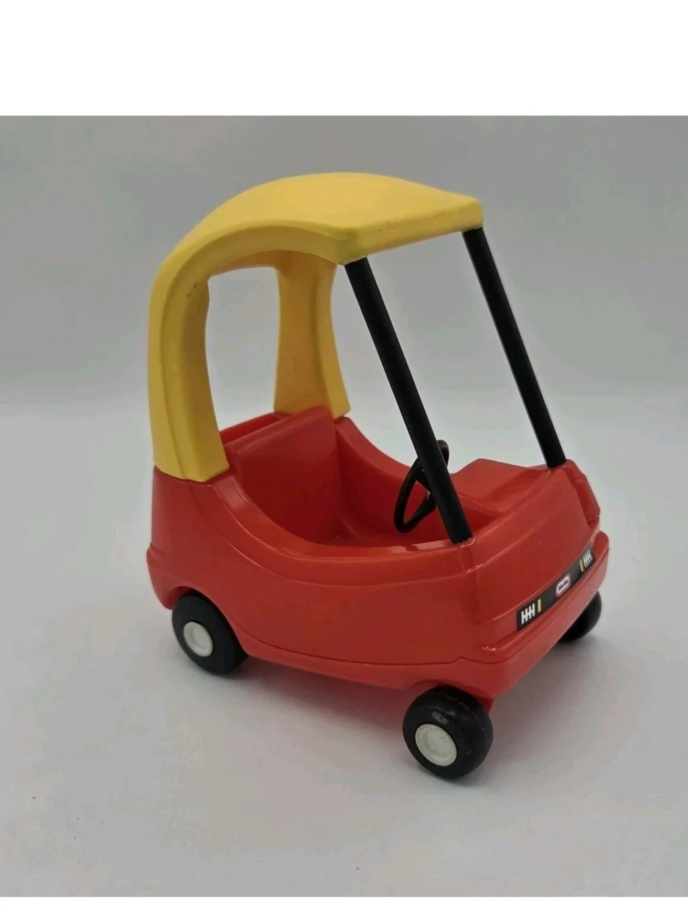 Little Tikes Dollhouse Cozy Coupe Miniature Vintage Red Yellow Mini Doll Car 6”